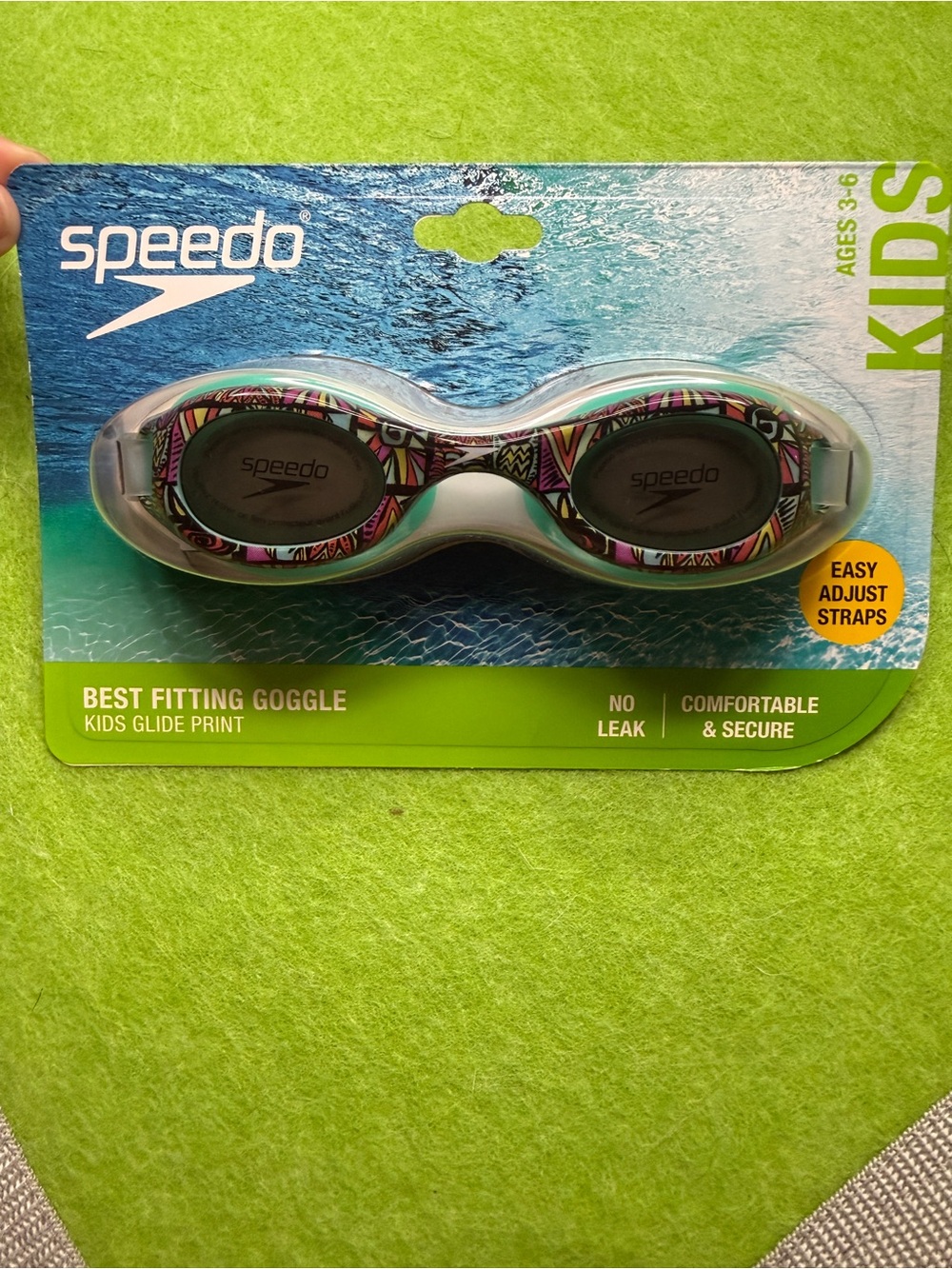 Speedo Kids Swim Goggles - Blue and Orange Camouflage
